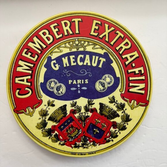 New Vtg Camembert Extra Fin Serving Plate & Cheese Knife-BIA FRENCH CHEESE LABEL - Picture 2 of 9